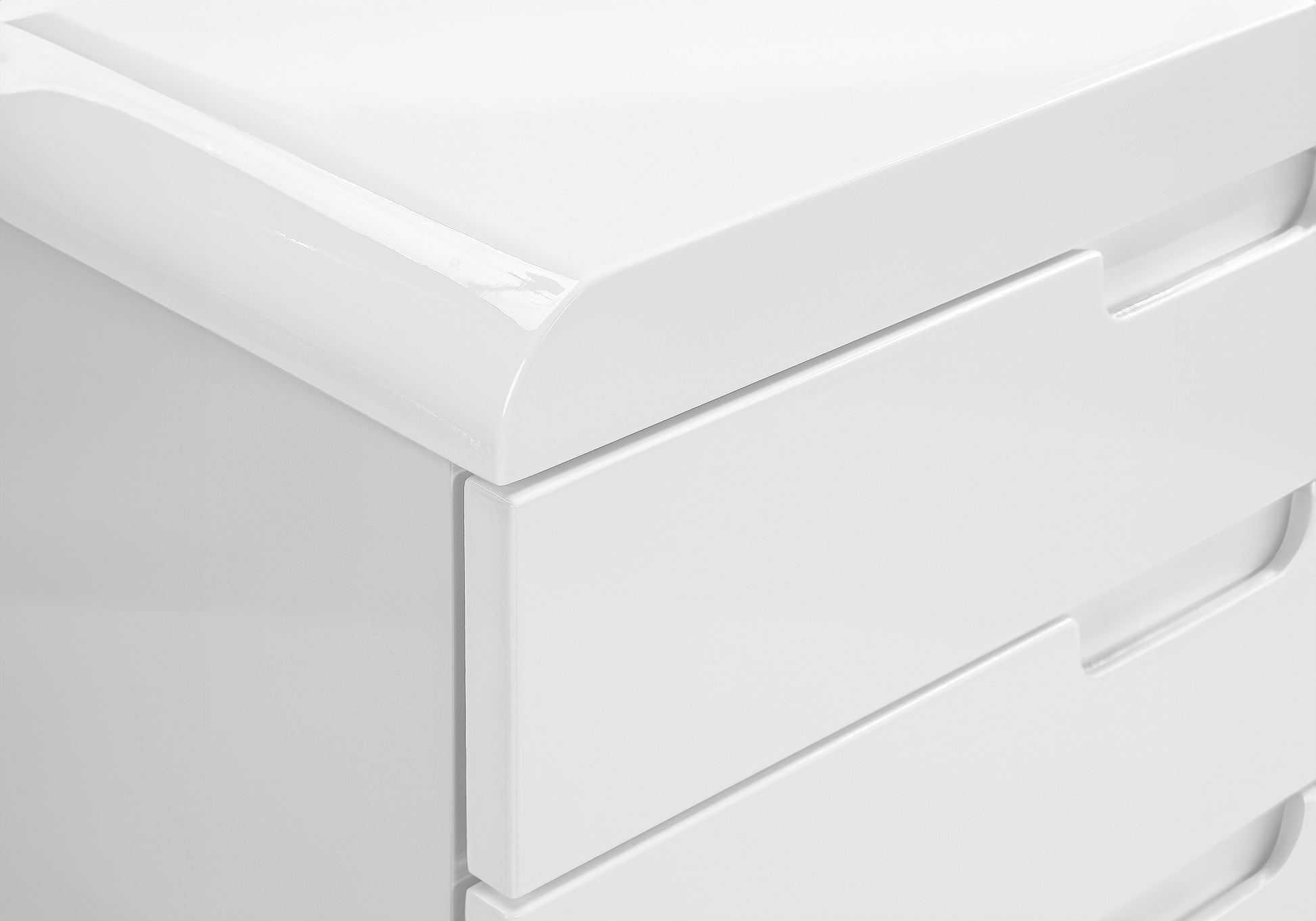 File Cabinet, Rolling Mobile, Storage Drawers, Printer Stand, Office, Work, Glossy White Laminate, Contemporary, Modern White Mdf