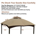 Replacement Canopy Top For Lowe'S Allen Roth Heavy Duty Gazebo Roof Gazebo Top With Air Vent 10X12 Gazebo Coverreplacement Top Only Beige Khaki Fabric