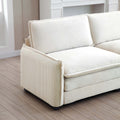 Warm And Cozy Living Room Sofa With 4 Pillows Upholstered Large Deep Seat 2 Seater Sofa For Living Room, Beige Corduroy Beige Corduroy 2 Seat