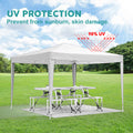 10'X10' Folding Canopy With 4 Removable Sidewalls Outdoor Event Shelter Upf 50 Gazebo Portable Tents For Parties Beach Camping Wedding Ez Pop Up Canopy 4Pcs Weight Bag Carry Bag White Metal