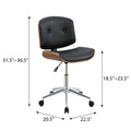 Black And Walnut Swivel Office Chair Black Brown Office Office Chairs Walnut Swivel Faux Leather