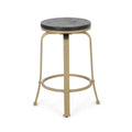 Counter Stool2Pcs Set Black Gold Metal