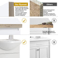18 Inch Mini Bathroom Cabinet With Ceramic Sink White White Solid Wood