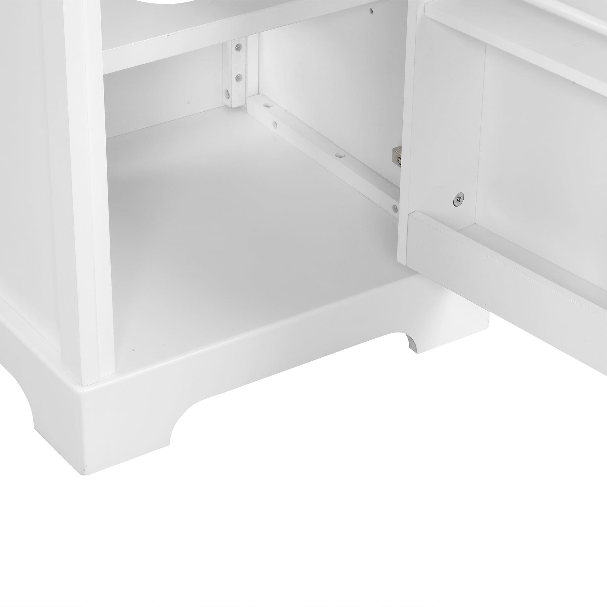 20" Bathroom Vanity With Sink, Bathroom Cabinet With Soft Closing Door, Storage Rack And Adjustable Shelve, White White Mdf