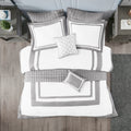 8 Piece Comforter And Quilt Set Collection Grey Full Queen Full Grey Polyester