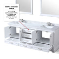 White Double Bath Vanity 80 In. W X 22 In. D, Carrara Marble Top, And Faucet Set White Plywood Wood