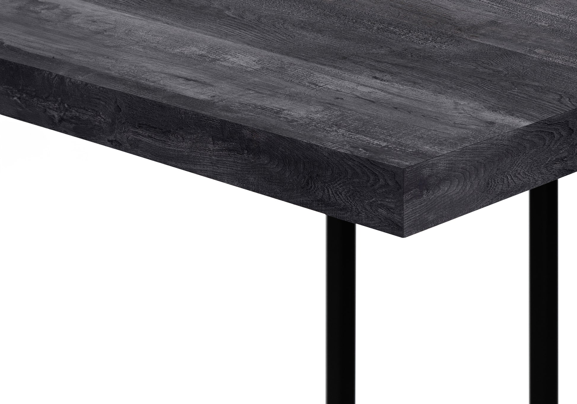 Accent Table, C Shaped, End, Side, Snack, Living Room, Bedroom, Black Laminate, Black Metal, Contemporary, Modern Black Particle Board