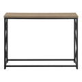 Accent Table, Console, Entryway, Narrow, Sofa, Living Room, Bedroom, Brown Laminate, Black Metal, Contemporary, Modern Taupe Metal