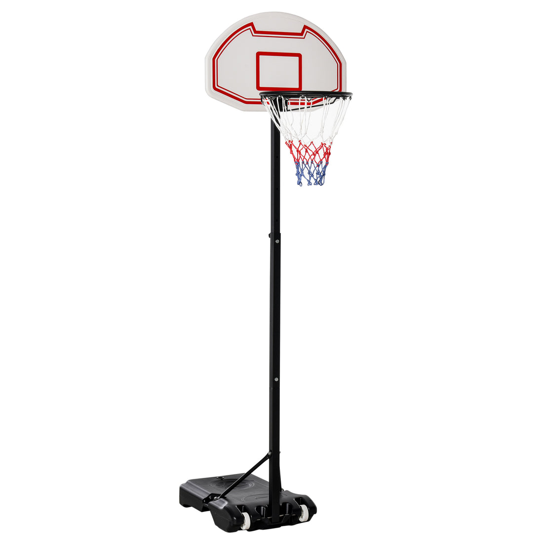 Soozier Portable Basketball Hoop Stand, 5.1 6.9Ft Height Adjustable Basketball System With 29'' Backboard And Wheels For Indoor And Outdoor Use, White White Steel