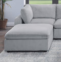 Dark Gray Color 7Pc Modular Sectional Set Corduroy Upholstery Couch 2X Corner Wedge 2X Armless Chairs 3X Ottomans Living Room Furniture Dark Gray Primary Living Space Cushion Back