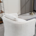Mid Century Modern Accent Chair With Wood Frame, Upholstered Swivel Chair For Living Room Chairs With Waist Cushion, Reading Armchair For Bedroom Sunroom White Bedroom Modern Foam Velvet