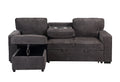 Territory Dark Grey Pull Out Sofa Bed Dark Gray Fabric 3 Seat