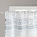 Printed And Pieced Rod Pocket Valance Aqua 50X18