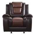 Modern Luxury Living Room Sofa Set 3Pc Reclining Sofa Loveseat Glider Reclining Chair Formal Furniture Premium Faux Leather Upholstery Comfortable Two Tone Brown Finish Dark Brown,Light Brown Faux Leather Wood Primary Living Space Luxury,Modern