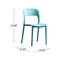 Katherina Injection Molding Pp Chair Set Of 2 Teal Polypropylene