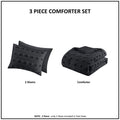 Clip Jacquard Comforter Set King Cal King King Black Polyester