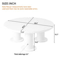 39.4'' Easy Assembly Round Petal Shaped Coffee Table, Cream Style Center Table With 3 Thick Legs, Minimalist Irregular End Table With Sleek Round Edges For Living Room, White White Mdf