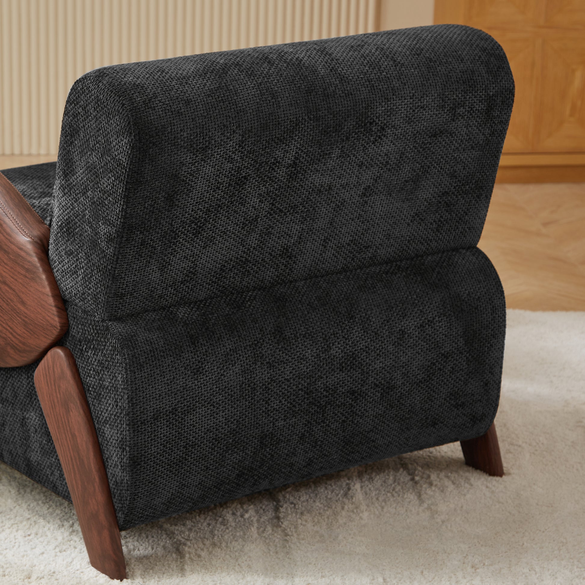 Modern Accent Armchair With Plush Cushioning, Comfortable Armrests, And Stylish Design For Living Room, Bedroom, Or Office Dark Grey Chenille