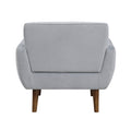 Gray Accent Chair Upholstered Velvet Cushion Seat Back Tufted Contemporary Living Room Furniture 1Pc Gray Primary Living Space Contemporary,Modern Plywood