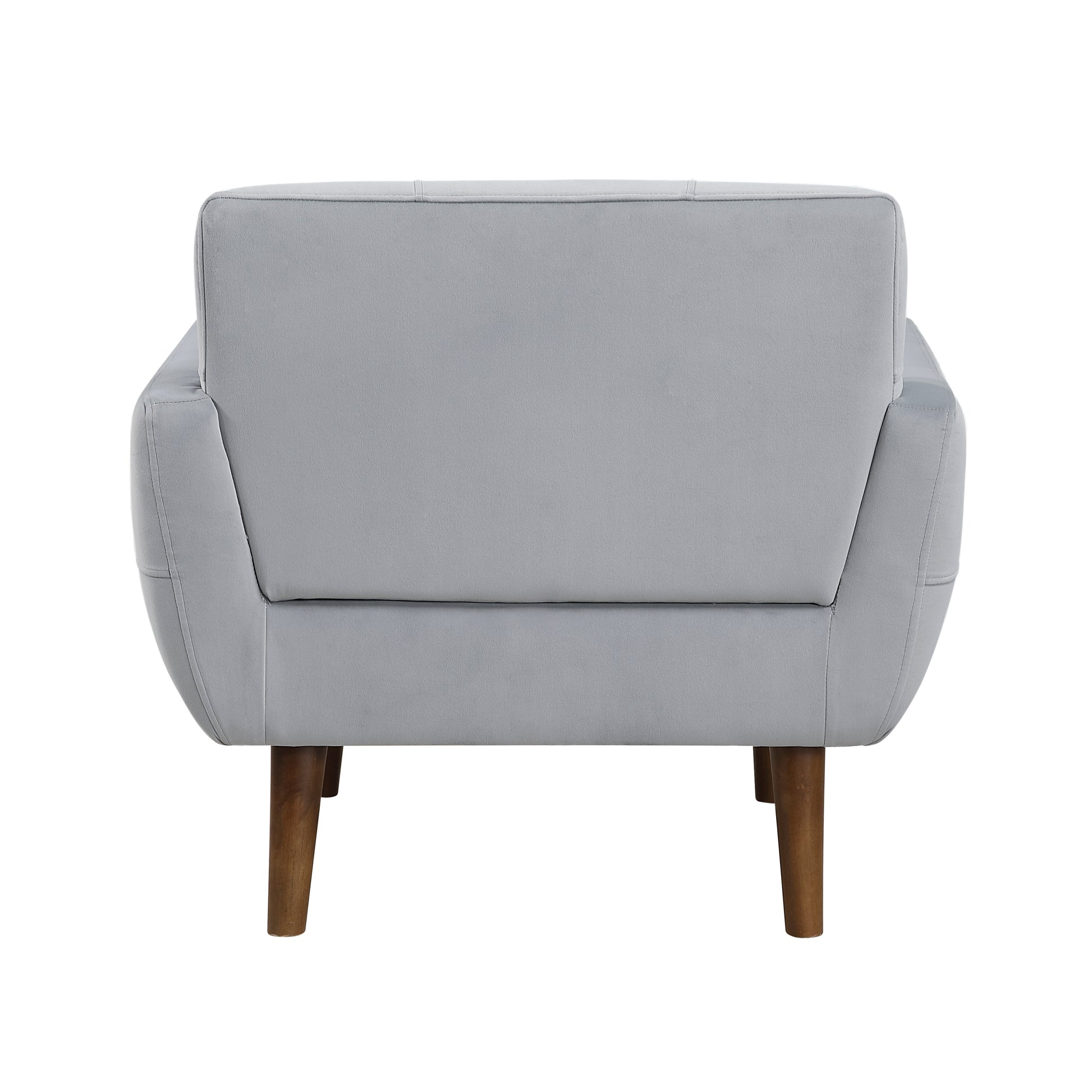 Gray Accent Chair Upholstered Velvet Cushion Seat Back Tufted Contemporary Living Room Furniture 1Pc Gray Primary Living Space Contemporary,Modern Plywood