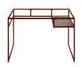 Yasin Glass Top & Red Finish Writing Desk Red Glass,Metal,Synthetic Wood