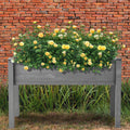 48X24X30 Inch Raised Garden Bed With Legs, Elevated Wooden Planter Box For Outdoor Plants Flowers Fruits Vegetable Herb Growing Grey Solid Wood