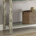 Antique Grey And Teal 3 Drawer Console Table Antique Gray Primary Living Space Vintage Drawers Rectangular Wood
