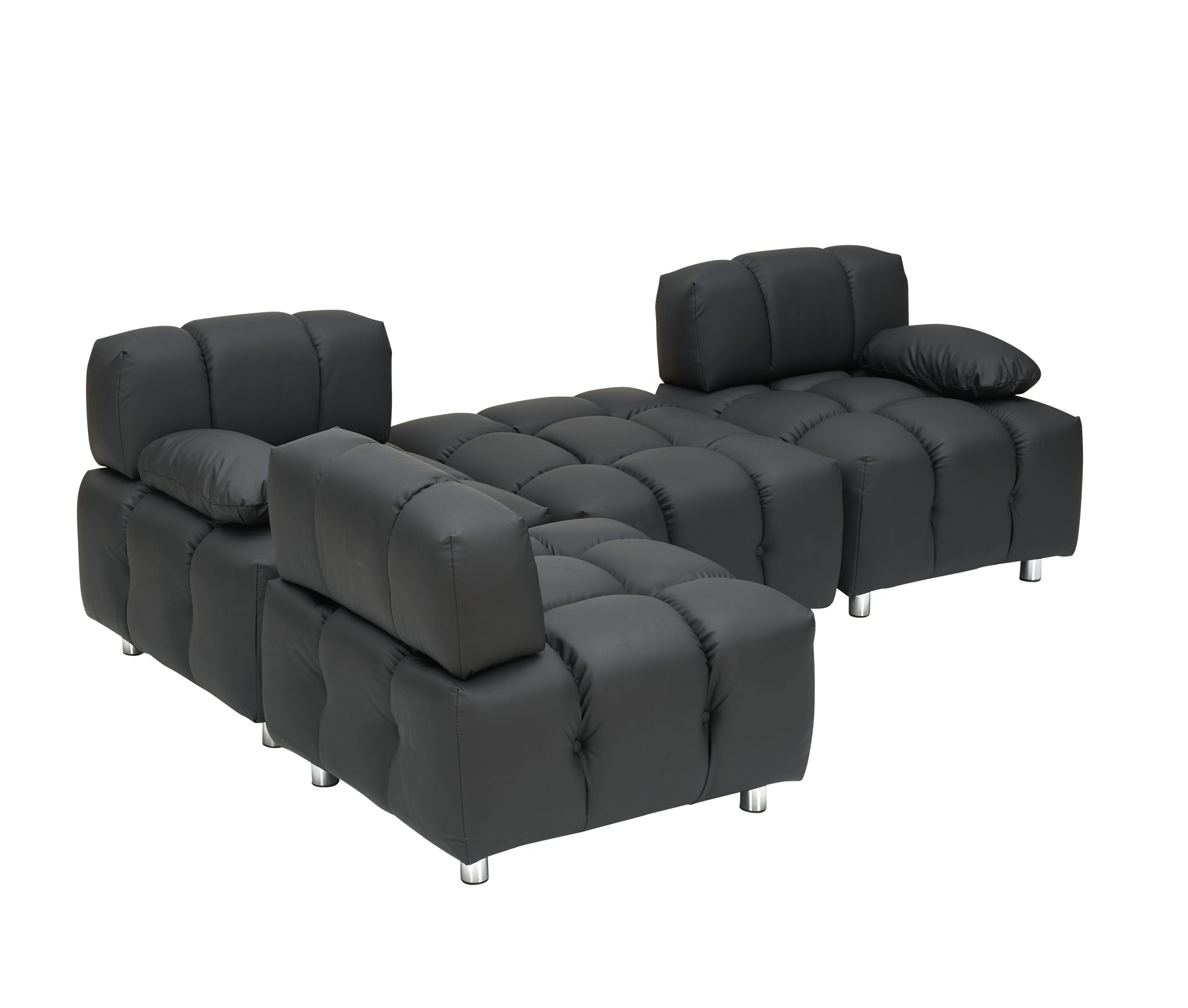 A 90.60 Inch Technology Cloth Black Sofa, Waterproof, Stain And Cat Scratch Resistant, Can Comfortably Sit In The Apartment Bedroom Without Taking Up Space. Black Polyester Blend 4 Seat