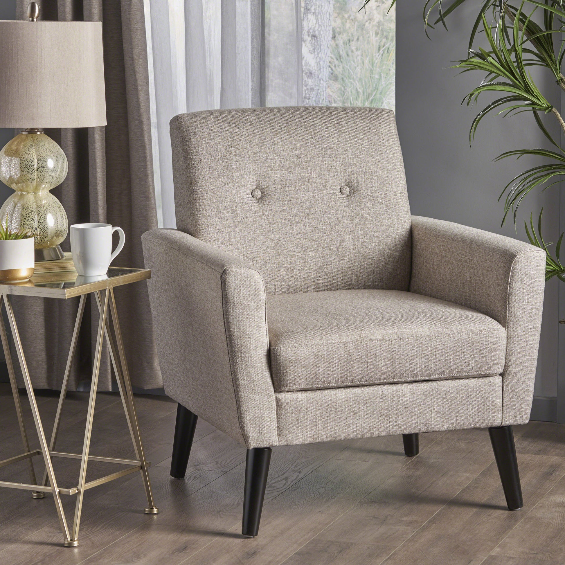 Club Chair Beige Fabric