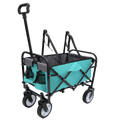 Minimeetall Strap Collapsible Foldable Wagon Cart With Strapping System, Beach Wagonutility Cartutility Wagon Grocery Cart For Camping Shopping Sports Gardeing Fishing Supports 225Lbs Green Green
