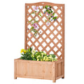 Outsunny Wooden Raised Garden Bed With Trellis, 46