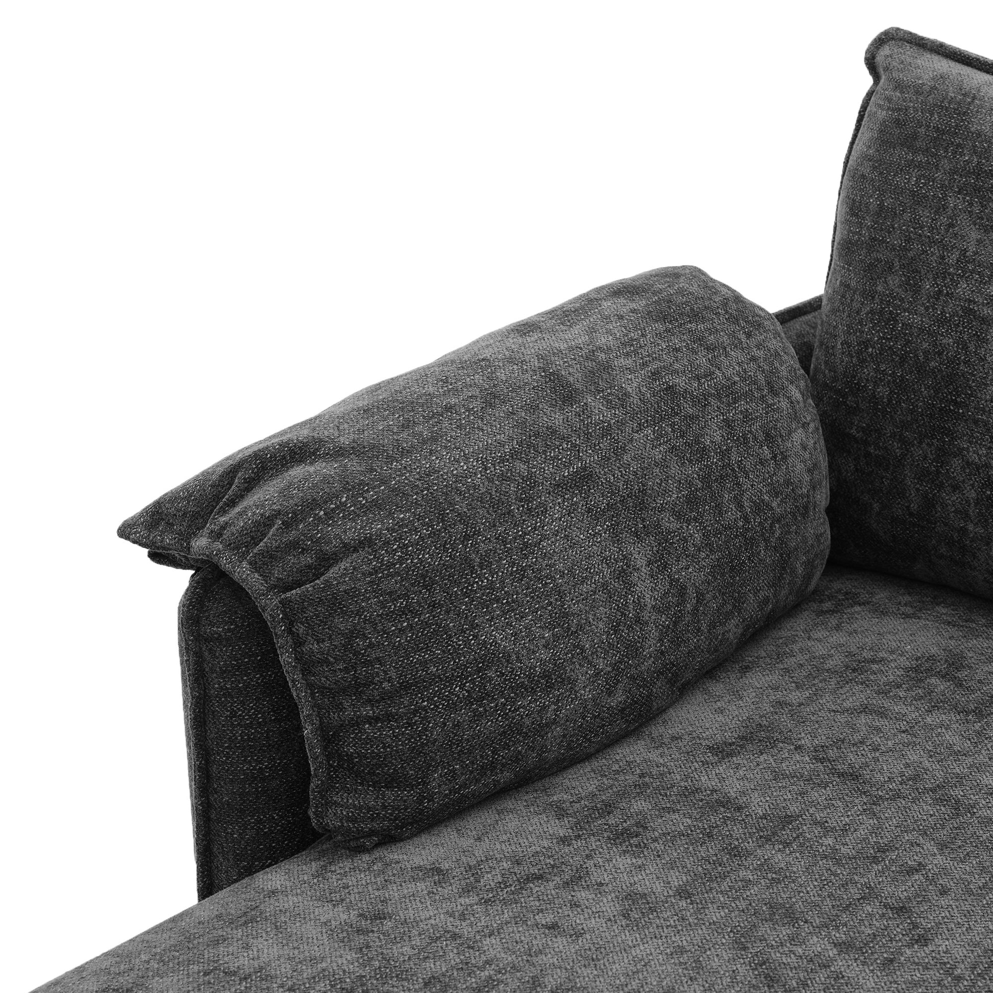 146.9" L Shaped Sofa Sectional Sofa Couch Pull Out Sofa Bed With A Movable Storage Ottoman, A Storage Chaise Lounge And Two Usb Ports For Living Room, Grey Grey Foam Linen 5 Seat