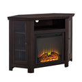 Classic Glass Door Fireplace Tv Stand For Tvs Up To 55
