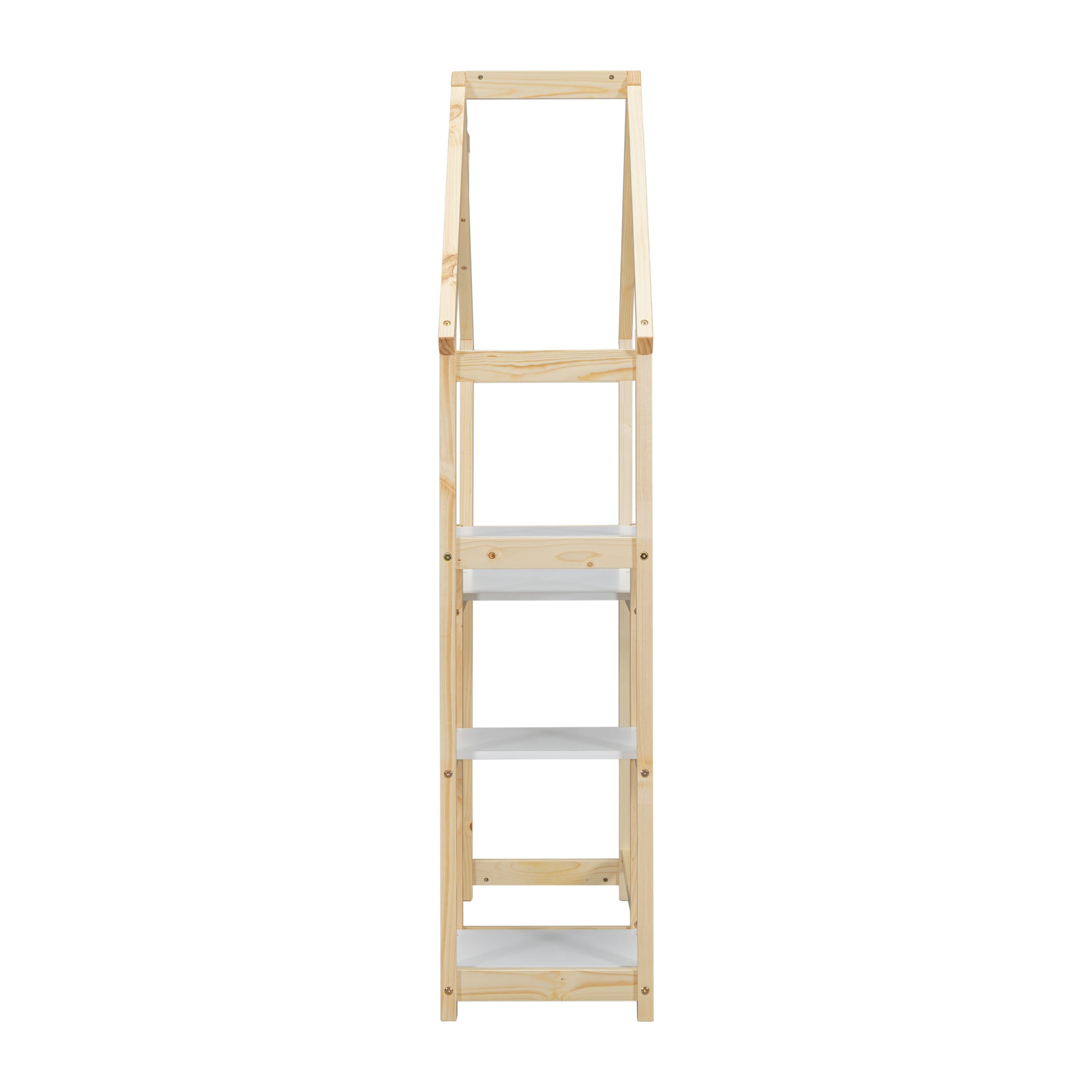 House Shaped Wooden Writing Desk,Kids Study Table,Bookshelf & Toy Storage,Natural Twin Natural American Design Pine