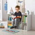 Homcom 6 Cubby Kids Bookcase With Reading Nook And Cushion, Multi Purpose Storage Organizer For Bedroom, Living Room, Pure White White Mdf