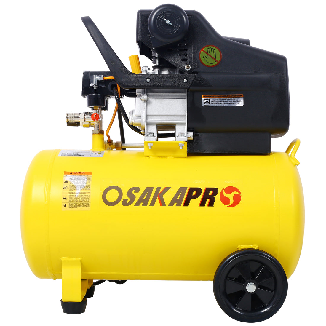 4.5Hp Portable 13 Gallons Air Compressor Tank Ultra Quiet Horizontal Tank Adjustable Pressure With Built In Wheel Yellow Metal