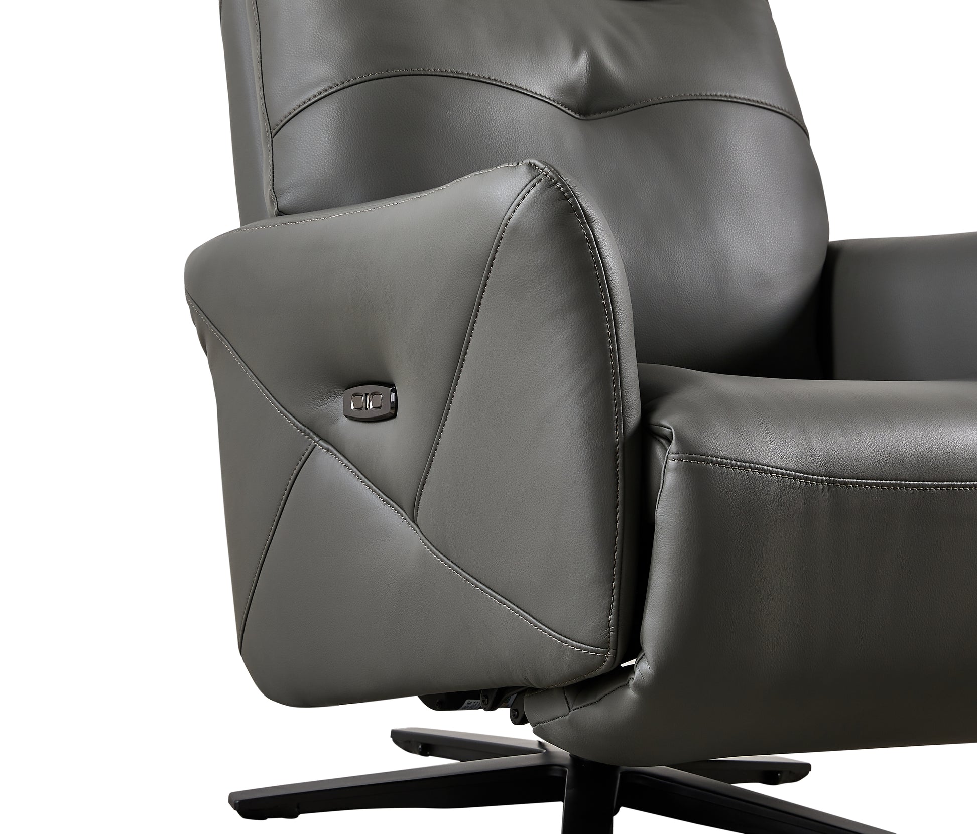 Recliner Chair With Dual Motoreuro Contemporary Designadjustable Headrest, 360 Swivel Usb Charge Port, Living Style Dark Brown Soft Foam Bonded Leather