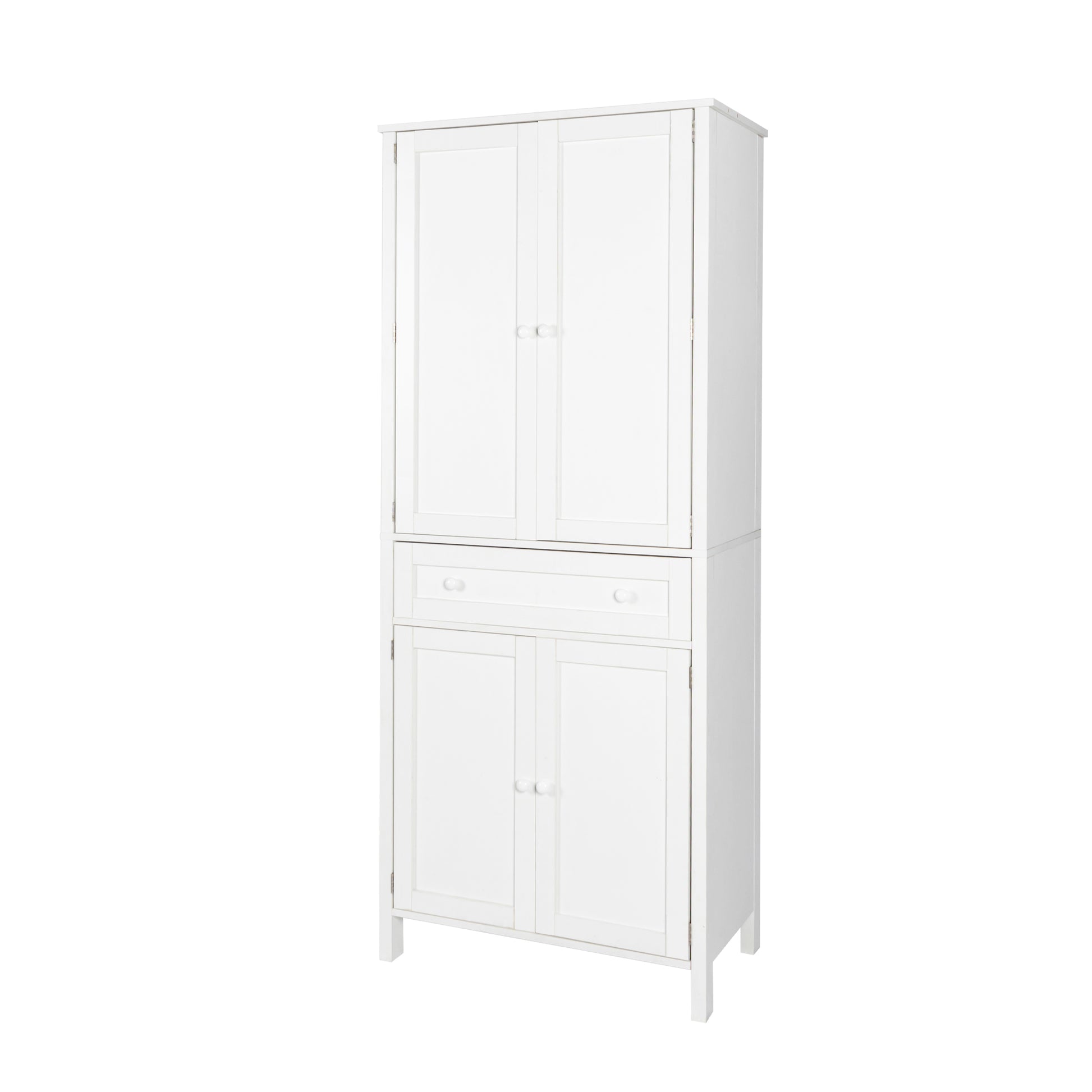 70.87" Tall Kitchen Pantry, Storage Cabinetkitchen Cabinetdrawer And Adjustable Shelves, For Kitchen, Dining Room, White White Particle Board Mdf