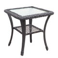 3 Pieces Conversation Set, Outdoor Wicker Rocker Swivel Patio Bistro Set, Rocking Chair With Glass Top Side Table,Navy Blue Yes Complete Patio Set Navy Blue Seats 2 Weather Resistant Frame Garden & Outdoor Retro,Vintage Complete Patio Sets Hdpe Metal