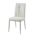 Kamaile Side Chair Set 2 , Beige Synthetic Leather & Chrome Finish Dn02134 Beige Mdf Metal