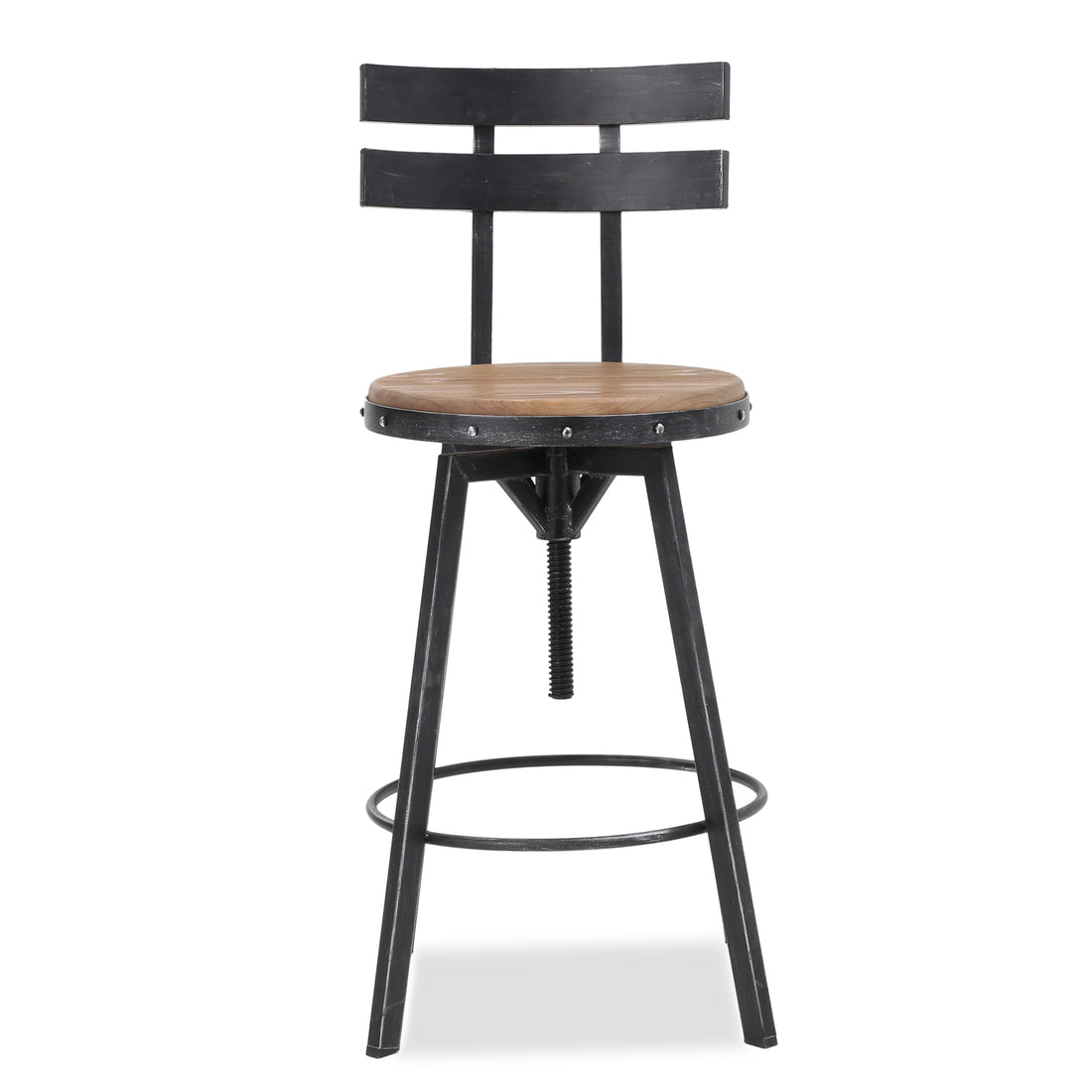 Metal Chair With Wooden Seat Black Metal & Wood