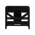 36'' Bathroom Vanity Without Sink, Solid Wood Frame Bathroom Storage Cabinet, Freestanding Vanity With 5 Drawers& Soft Closing Doors Not Include Basin Sink Black Bathroom Solid Wood Mdf