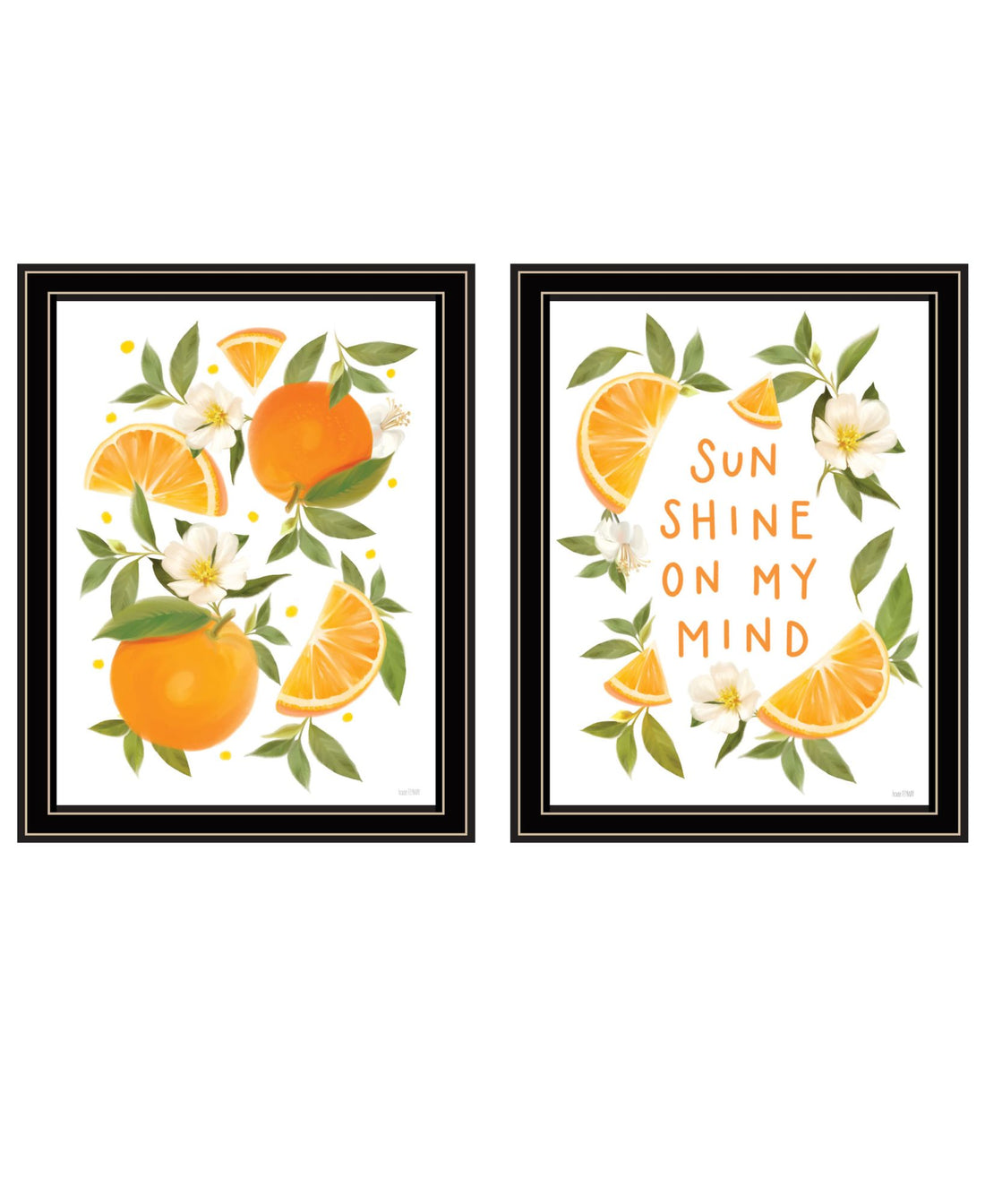 "Sunshine On My Mind Oranges" Framed Wall Art For Living Room, Wall Art Print For Home Decor, Bedroom Wall Art By House Fenway Multicolor Wood Paper