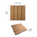 Wood Plastic Composite Deck Tiles Set Of 20Pcs, Diy Interlocking Decking Tiles, Floor Tile, Durable, Maintenance, Waterproof, Indoor Outdoor, 12X12In Wood Color Wood Modern Plastic Wood Plastic