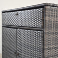 Outsunny Outdoor Towel Rack & Pool Toy Cabinet, Hot Tub Accessory Storage, Freestanding Pe Rattan Wicker Cabinet With Drawer For Indoor, Outdoor Swimming Pool, Spa, Gray Grey Steel