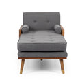 Chaise Lounge Grey Fabric