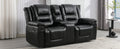 Home Theater Recliner Set Manual Recliner Chair With Wide Armrest, Two Built In Cup Holders For Living Room,Bedroom, Black Old Sku:Sg000760Aab Black Foam Pu Leather