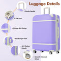 Hardshell Luggage Sets With Bags Lightweight Suitcase Double Spinner Wheels With Tsa Lock ,Single Vintage Luggage 28 In,Purple Purple Abs