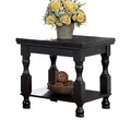 Rustic Style Antique Black 1Pc End Table Open Bottom Shelf Plank Style Table Top Living Room Furniture Antique Black Primary Living Space Classic,Contemporary,Modern,Rustic,Transitional Open Storage Square Coffee & End Tables Solid Wood