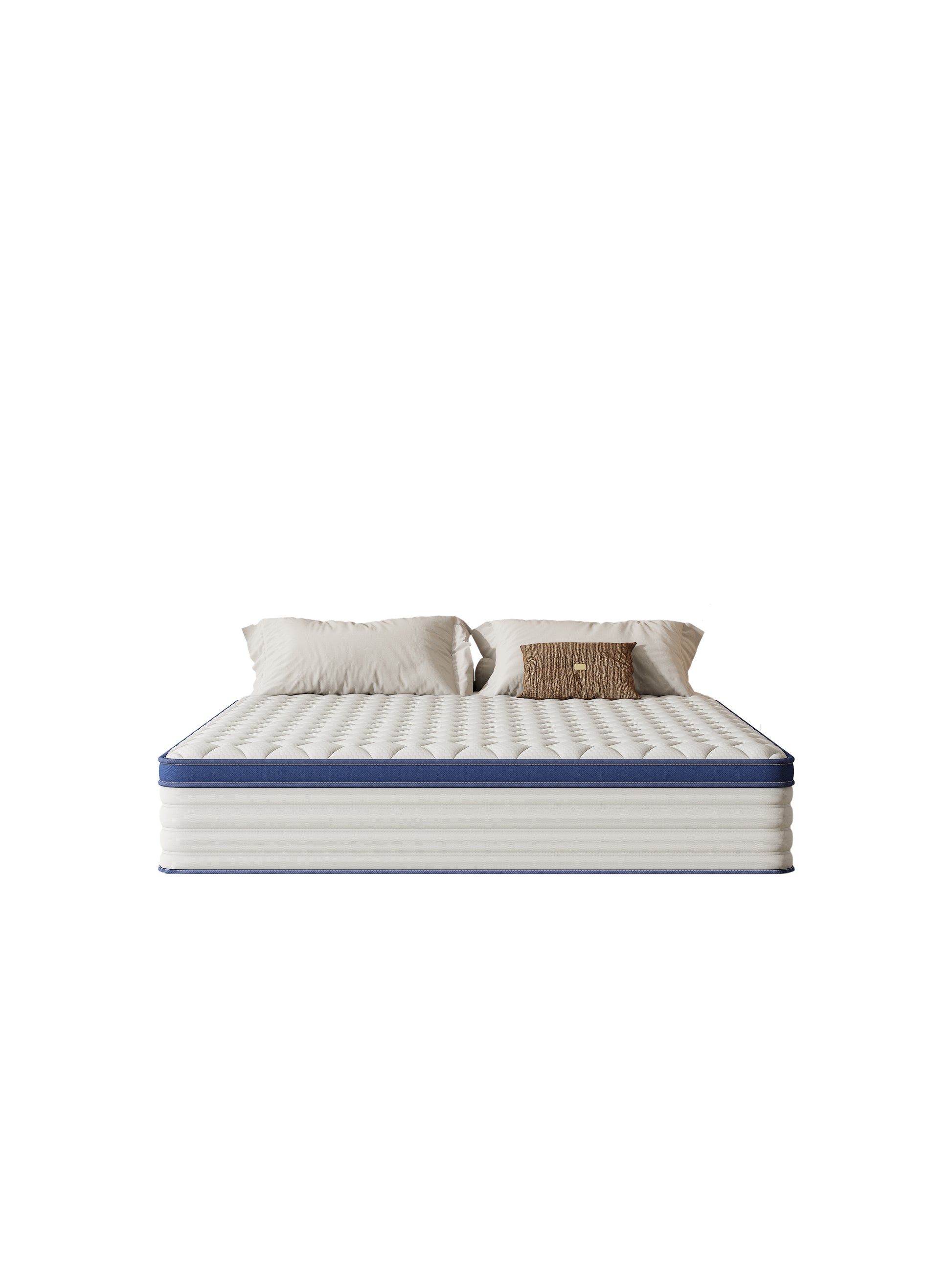 Mattress Home Mattress Bedroom Mattress Double Mattress Gel Memory Cotton Mattress Full Size Mattress Roll Pack Compression Mattress Box Mattress White Blue Foam Spring Queen